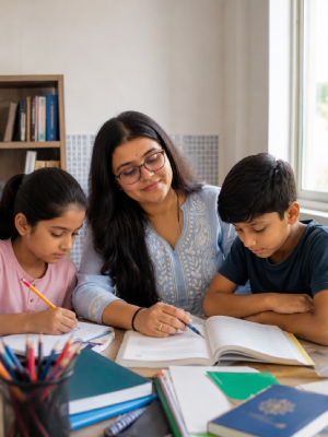 Teacher providing personalized academic support to Nursery to Grade 8 students at GRIV CLASSES