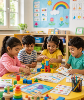 Pre-Primary students learning through fun and activity-based education at GRIV CLASSES